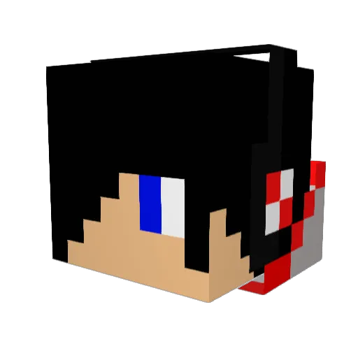 SakiCZ Minecraft avatar head, 3D render