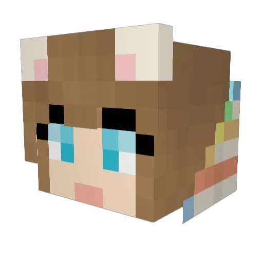 SakiMilaki Minecraft avatar head, 3D render