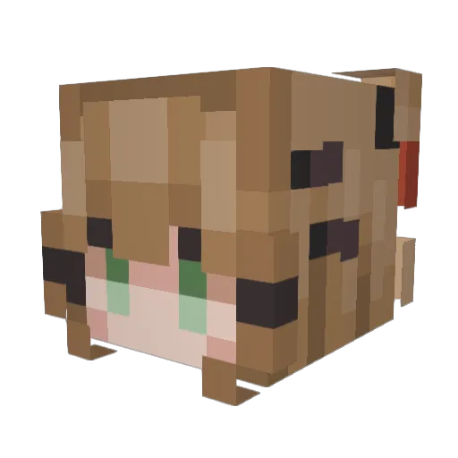 Sakiiya Minecraft avatar head, 3D render