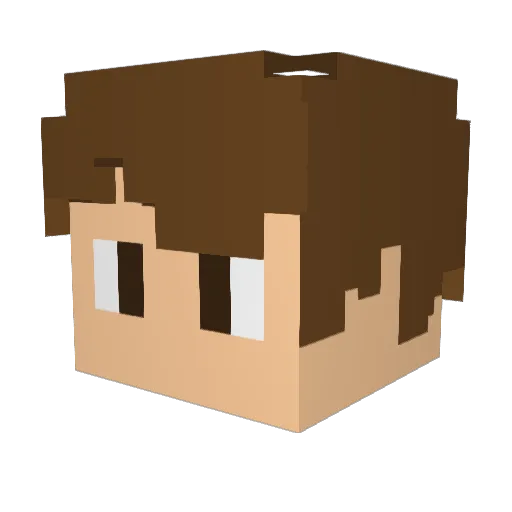Sakirikou Minecraft avatar head, 3D render