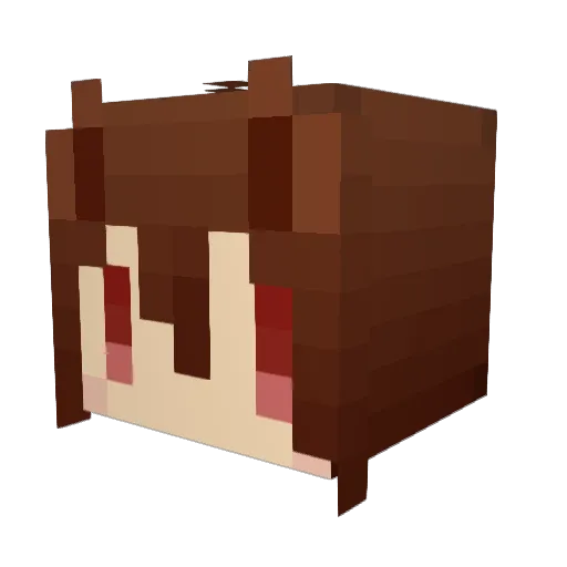 Sakitukaze Minecraft avatar head, 3D render