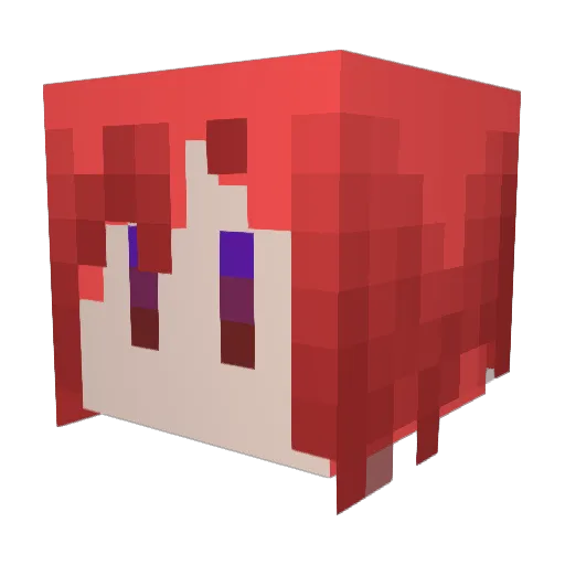 Sakiyuca Minecraft avatar head, 3D render