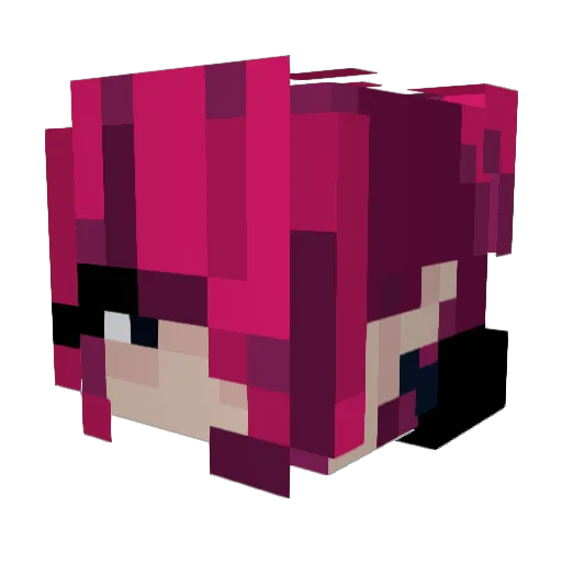 Sakkurako Minecraft avatar head, 3D render
