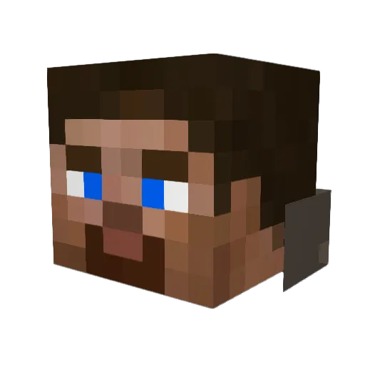 Sakrapher Minecraft avatar head, 3D render