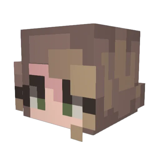 Sakryen Minecraft avatar head, 3D render