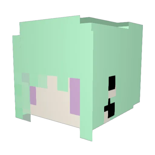 SakuLime Minecraft avatar head, 3D render