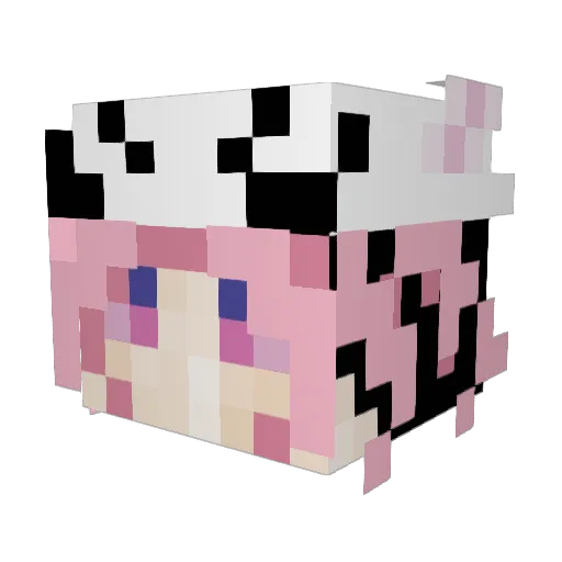 SakuWar Minecraft avatar head, 3D render