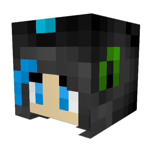 Saku_XIII Minecraft avatar head, 3D render