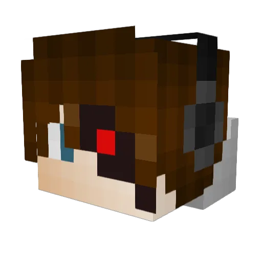 Saku_lrt Minecraft avatar head, 3D render