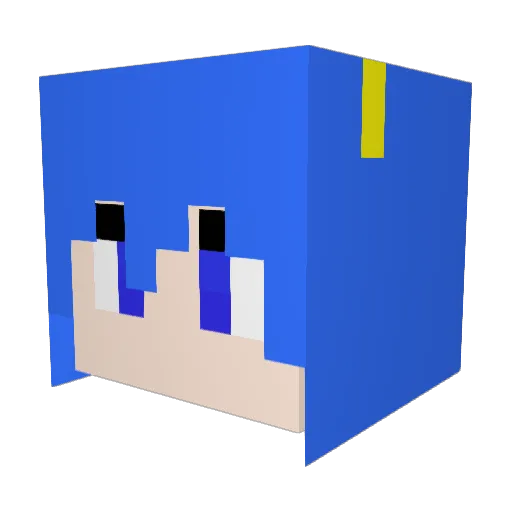 Saku_mika Minecraft avatar head, 3D render