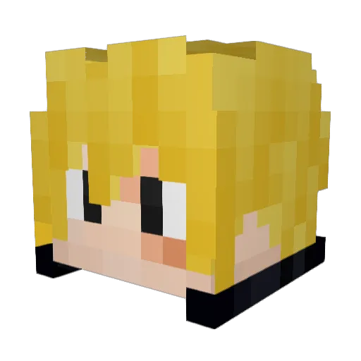 Sakudaira_ Minecraft avatar head, 3D render