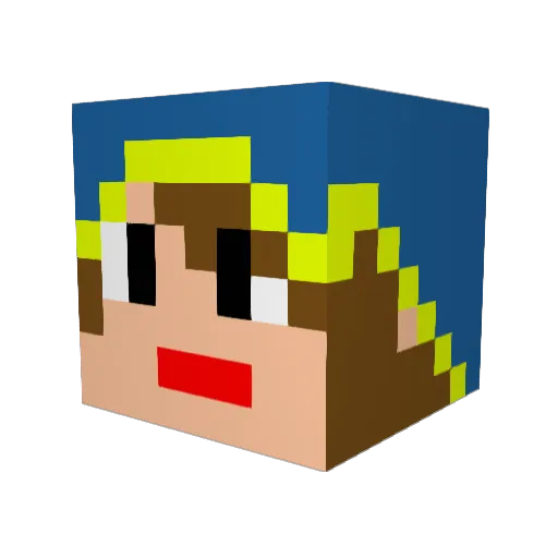 Sakumame Minecraft avatar head, 3D render