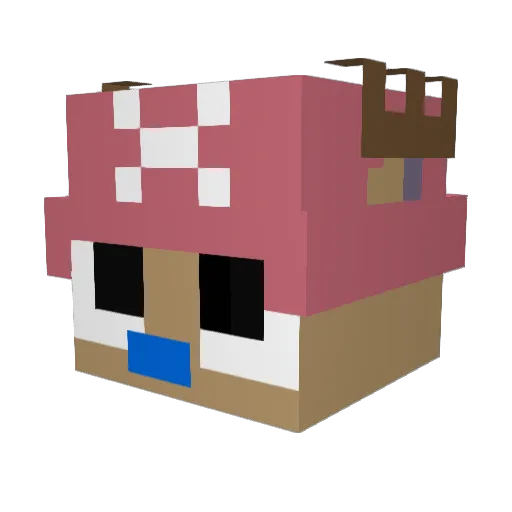 Sakunpo Minecraft avatar head, 3D render