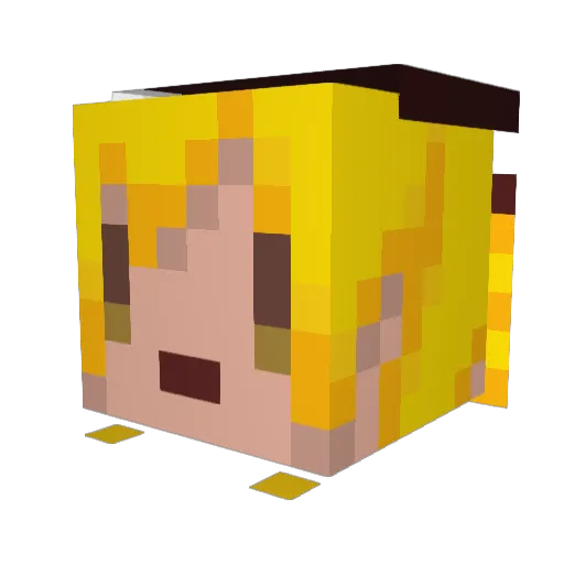 SakuraGun Minecraft avatar head, 3D render