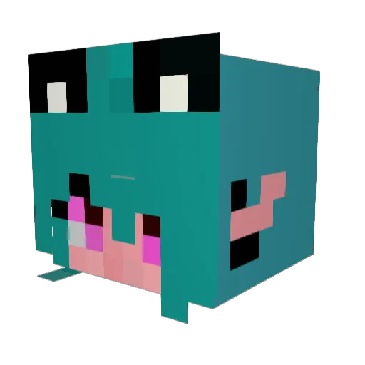 SakuraHashimoto Minecraft avatar head, 3D render