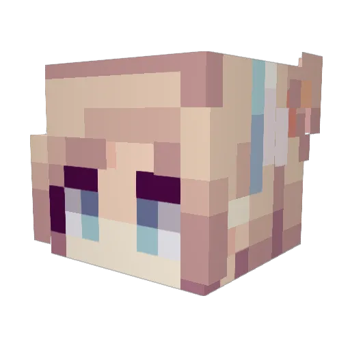 SakuraKiss Minecraft avatar head, 3D render