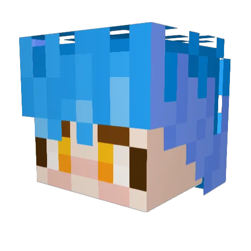 SakuraKitsuko Minecraft avatar head, 3D render