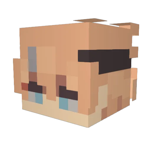 SakuraKloud Minecraft avatar head, 3D render