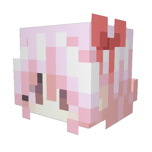 SakuraLLing Minecraft avatar head, 3D render