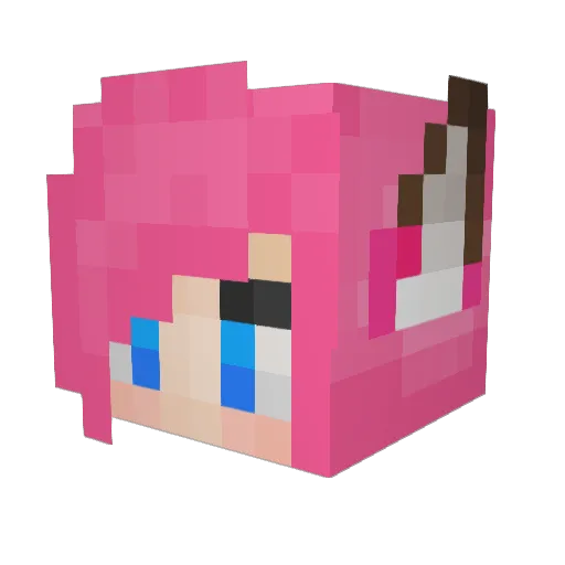 SakuraMillet Minecraft avatar head, 3D render
