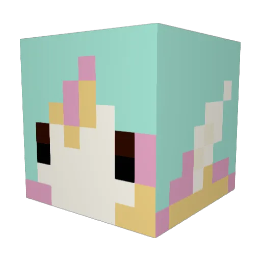 SakuraNebula Minecraft avatar head, 3D render