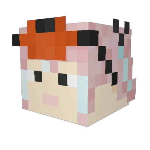 SakuraPV Minecraft avatar head, 3D render