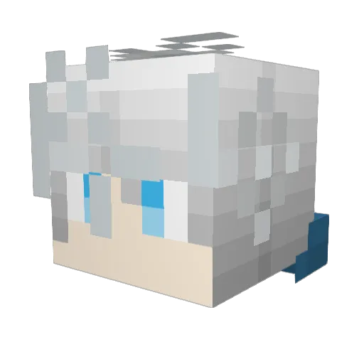 SakuraSHXX Minecraft avatar head, 3D render