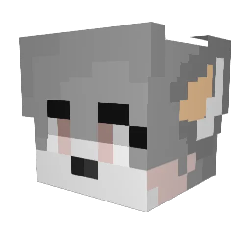SakuraWolfin Minecraft avatar head, 3D render