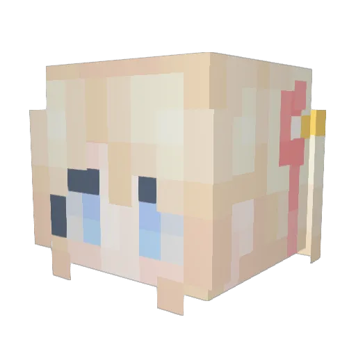 Sakura_Qi Minecraft avatar head, 3D render