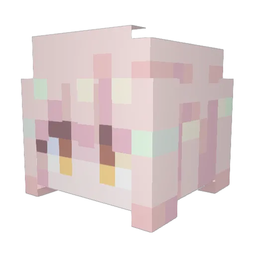 Sakura_coffee Minecraft avatar head, 3D render