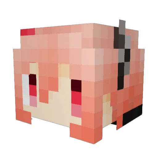 Sakura_loli Minecraft avatar head, 3D render