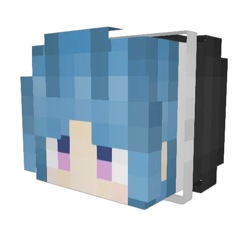 Sakuraawa Minecraft avatar head, 3D render