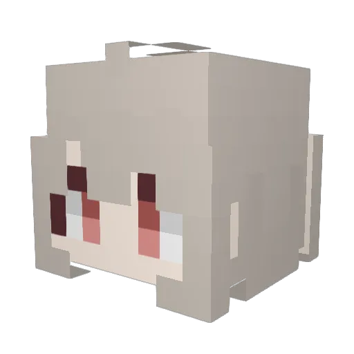 SakurabaEma Minecraft avatar head, 3D render