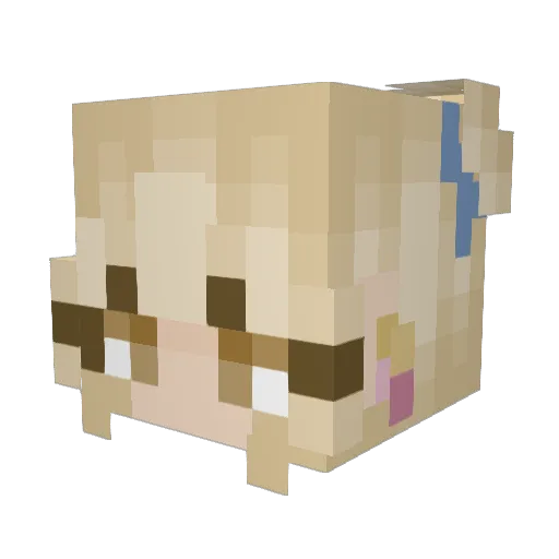 Sakurahehe Minecraft avatar head, 3D render