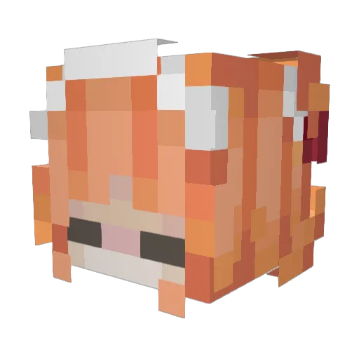 Sakuranne Minecraft avatar head, 3D render