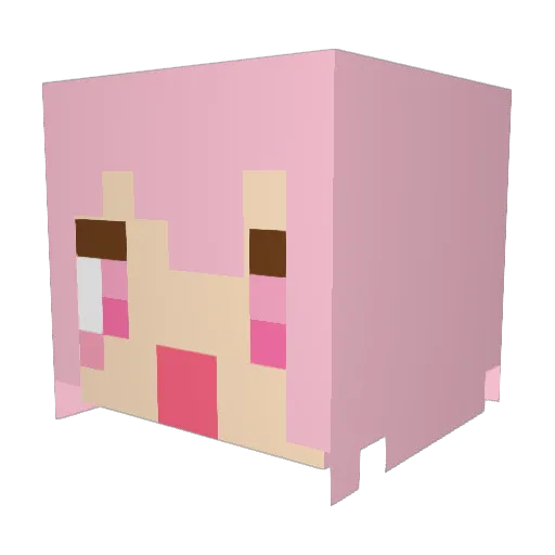 Sakuranoria Minecraft avatar head, 3D render
