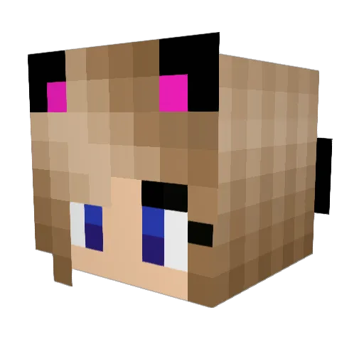 Sakurita Minecraft avatar head, 3D render