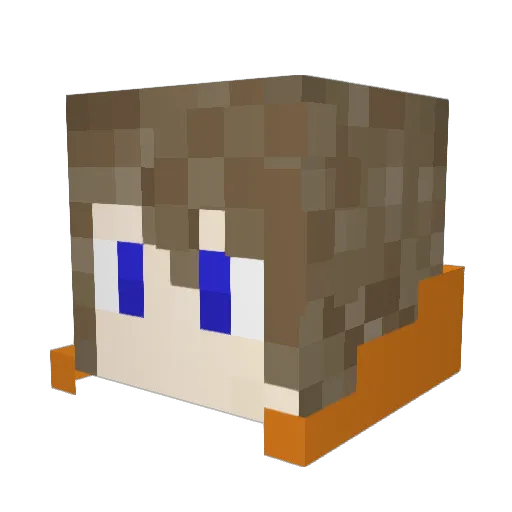 Sakutaro Minecraft avatar head, 3D render