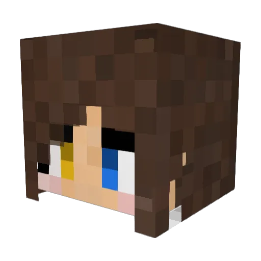 SakuyAwA Minecraft avatar head, 3D render