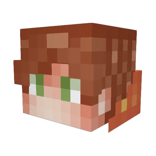 SakuyaKinji Minecraft avatar head, 3D render