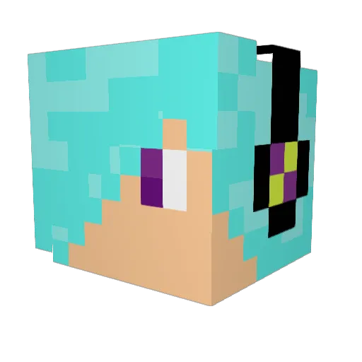 Sakuyari Minecraft avatar head, 3D render