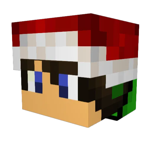 SaladeTomate Minecraft avatar head, 3D render