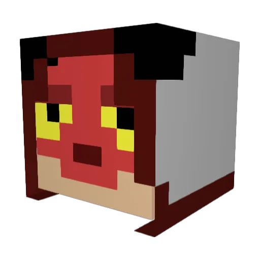 Salamada_Tim Minecraft avatar head, 3D render