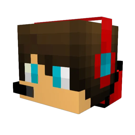 Salamitv Minecraft avatar head, 3D render