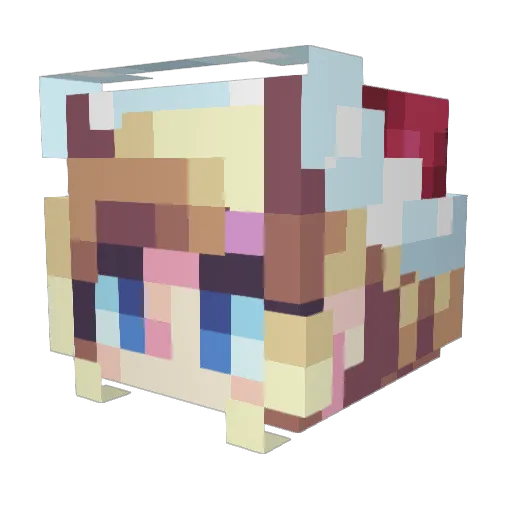 Saliel Minecraft avatar head, 3D render