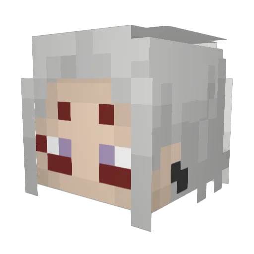 Salivary Minecraft avatar head, 3D render