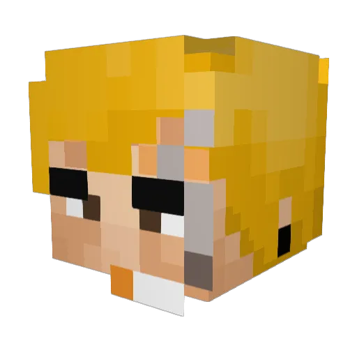 Salix Minecraft avatar head, 3D render