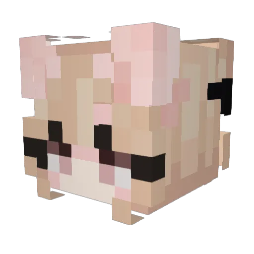 Salon Minecraft avatar head, 3D render