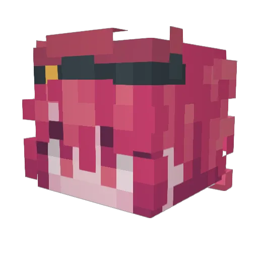 Saltdino Minecraft avatar head, 3D render