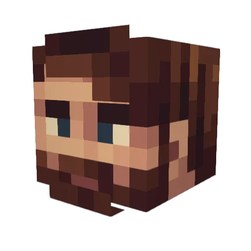 SalterWhite Minecraft avatar head, 3D render